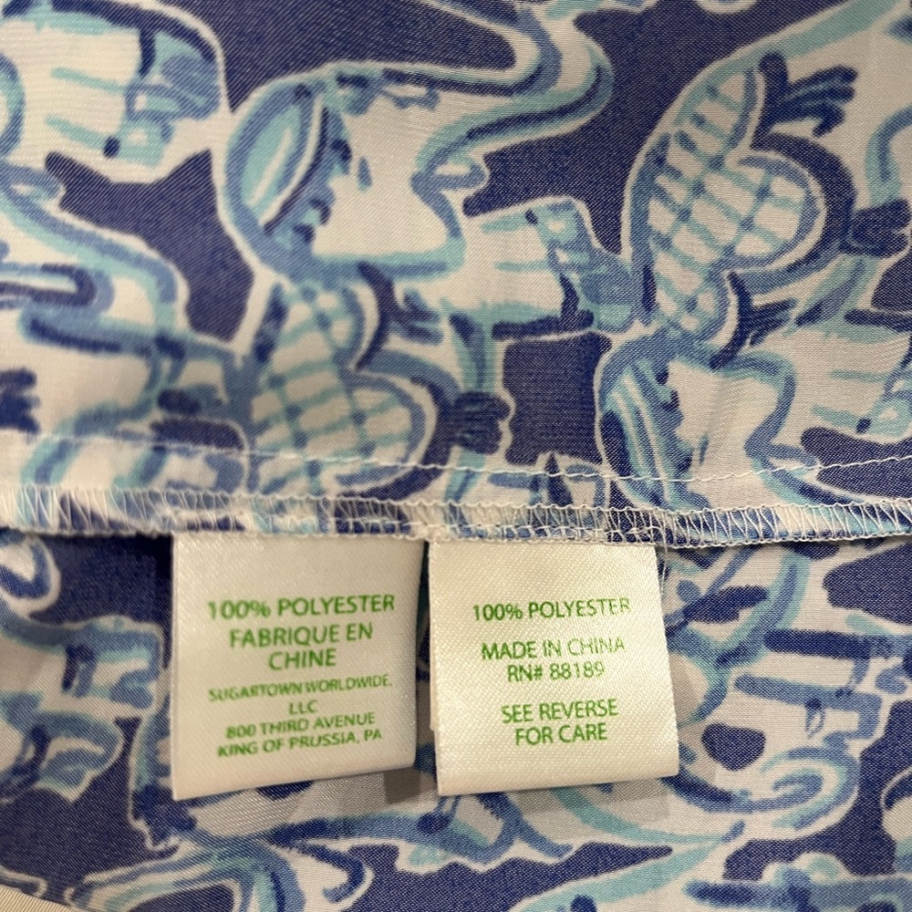 Lilly Pulitzer Romper Elephant Blue White Spaghetti Strap Size 0 summer - Picture 11 of 13